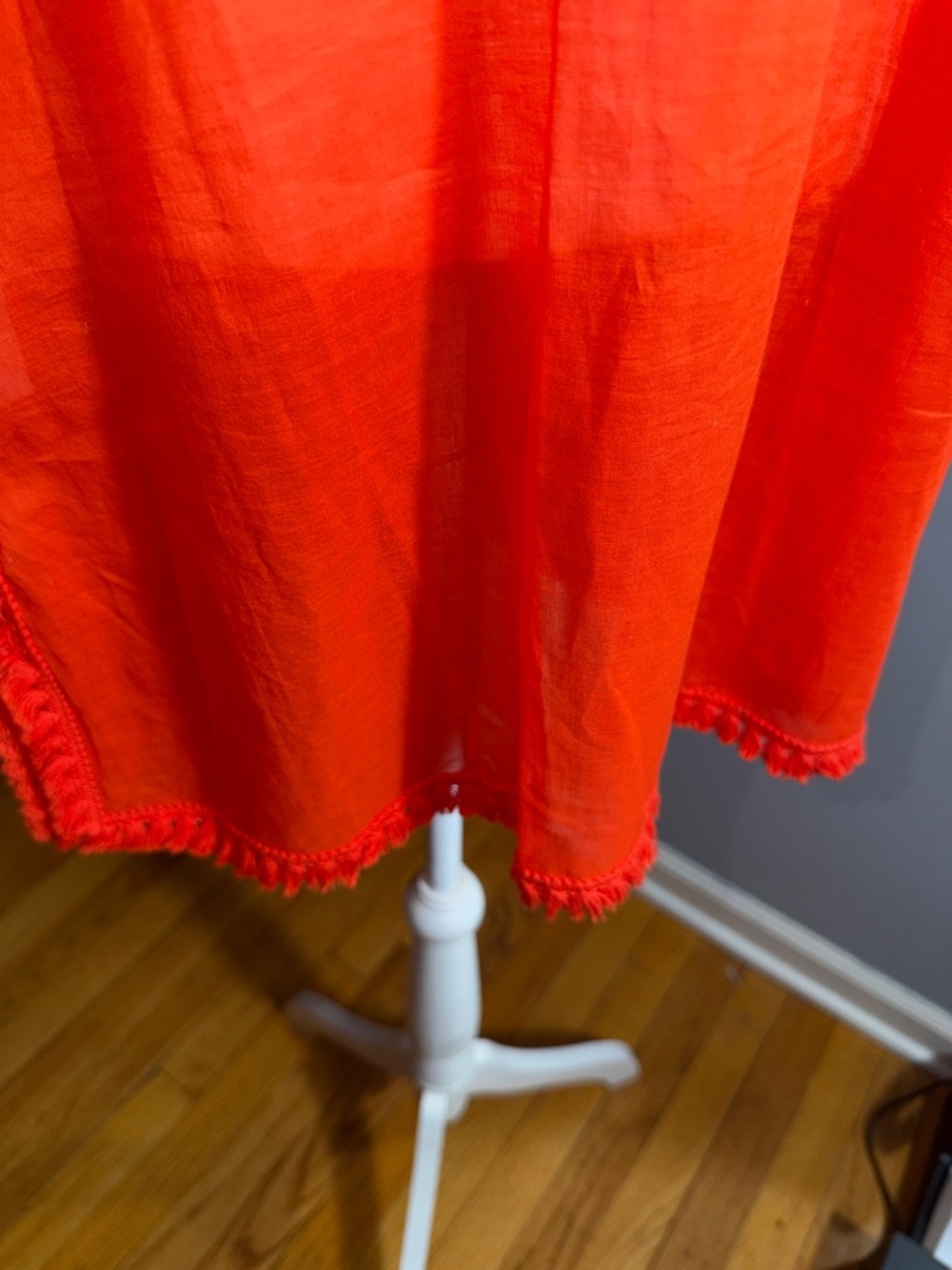 Tory Burch Orange Tunic with Blue Crochet Trim - Picture 8 of 11